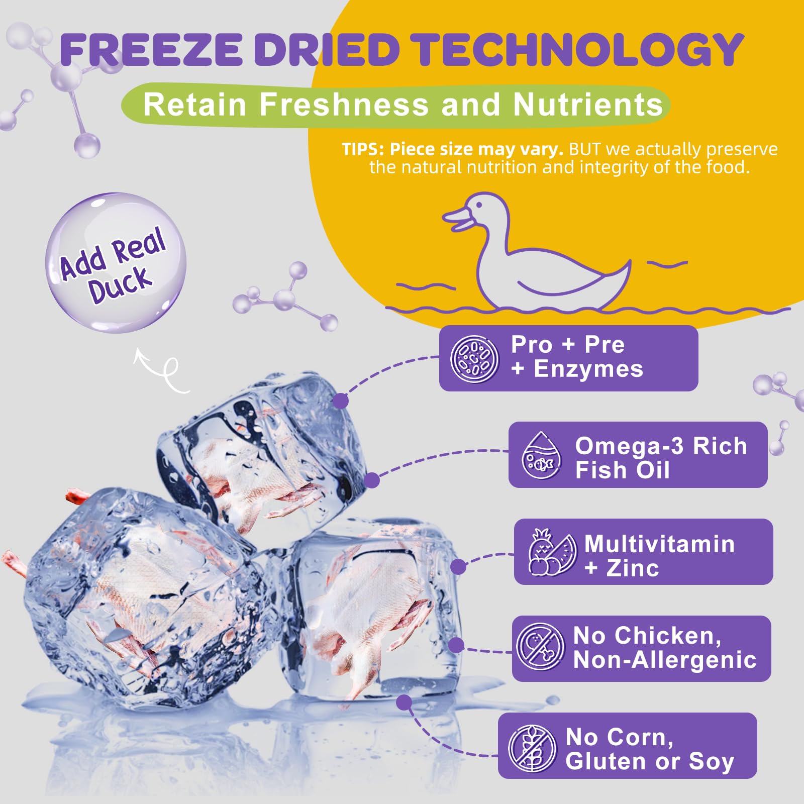 NATURE TARGET Probiotiques pour chiens: friandises canard appréciées et digestives potentielles.