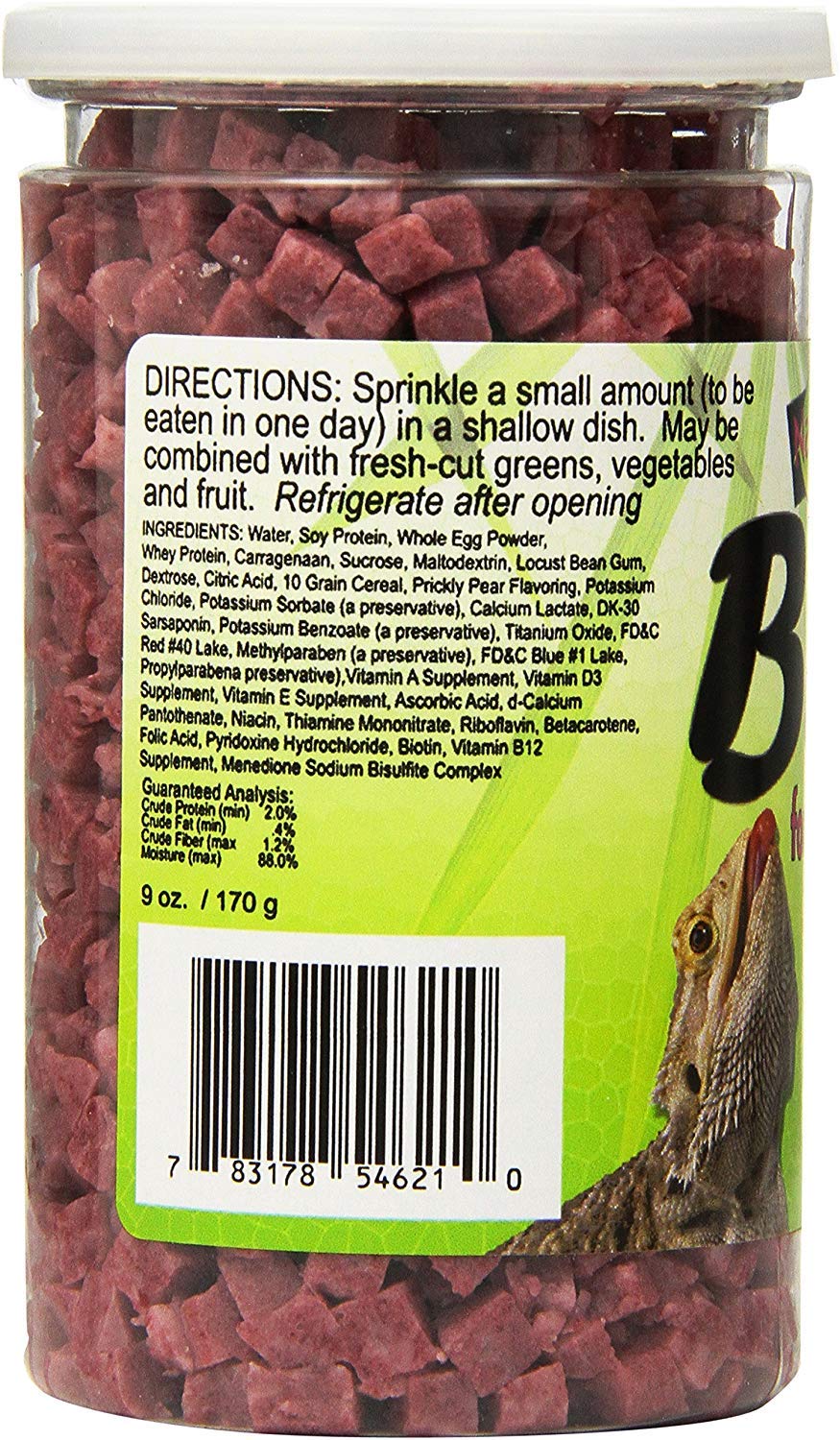 Nature Zone Nutri Bites pour dragon barbu — fiche nutrition visible pour choix éclairé.
