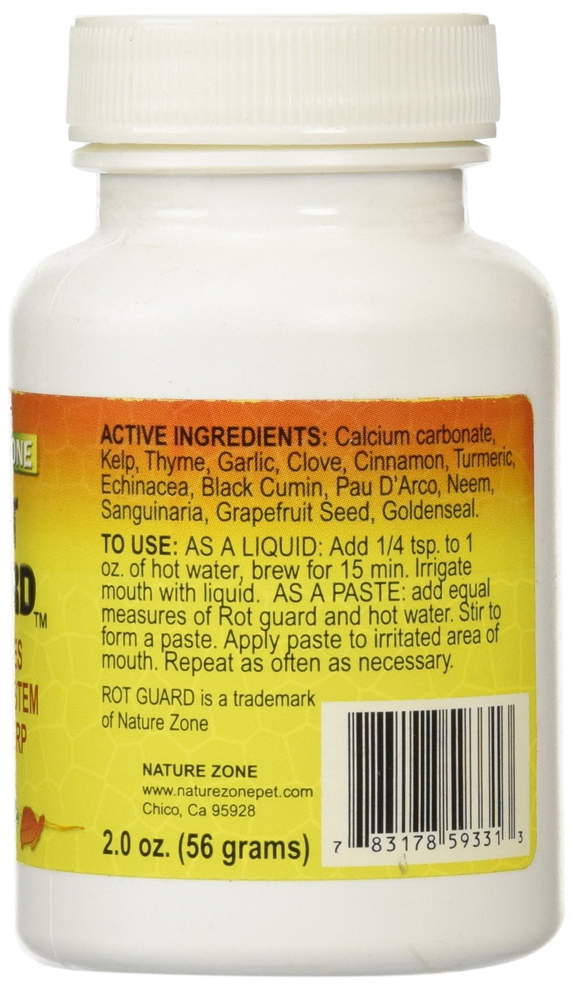 Nature Zone Rot Guard – Ingrédients naturels ail et curcuma pour renforcer les défenses.