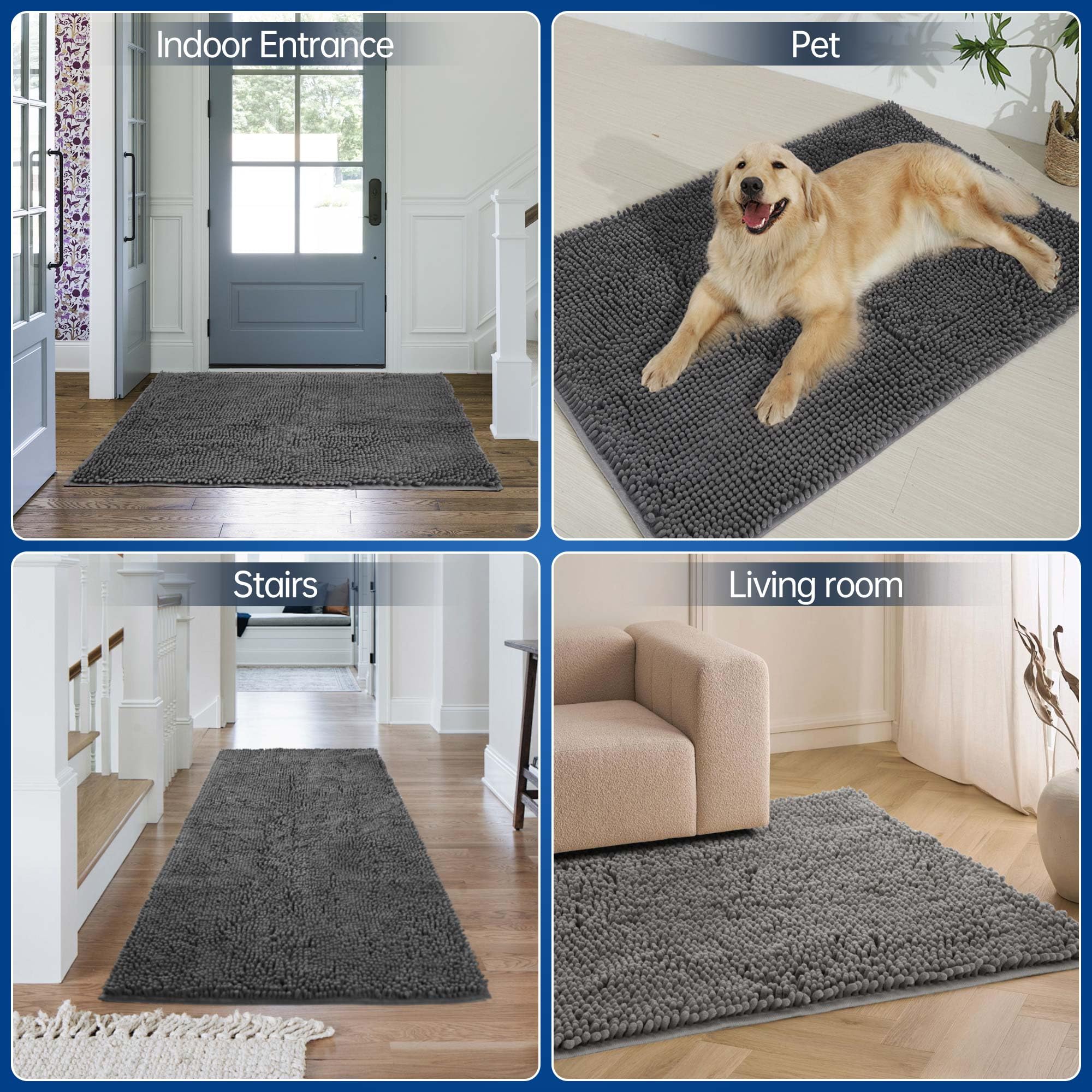 Naturei Chenille absorbante, pattes de chien: protège les sols des traces.