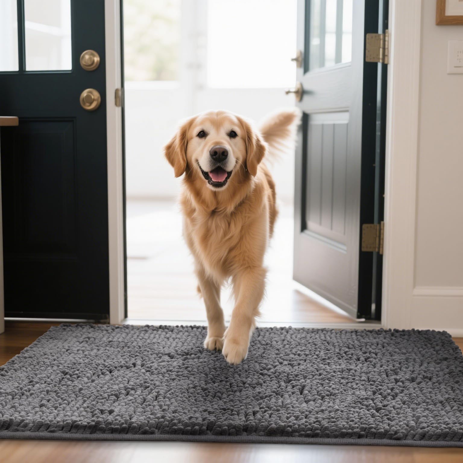 Naturei tapis chenille multi-usage porte entree tapis pratique pour entree et accueil