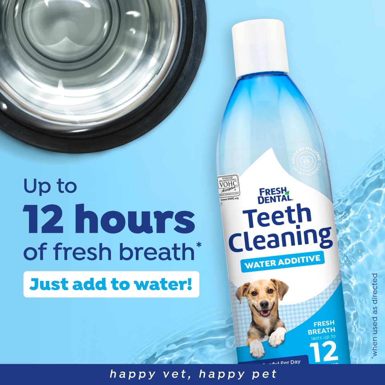 Naturel Promise additif eau dentaire chien – chien buvant, haleine plus fraîche.