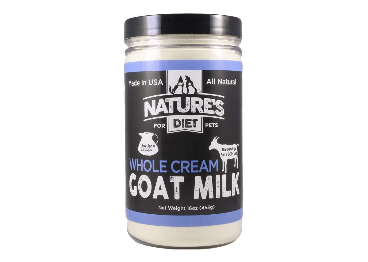Lait chèvre Nature's Diet en emballage prêt à reconstituer pour un repas nourrissant.