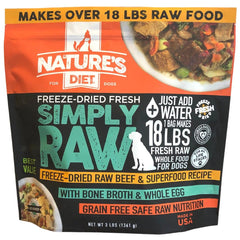 Nature's Diet Simply Raw boeuf-muscle, nutriments essentiels pour chiens actifs
