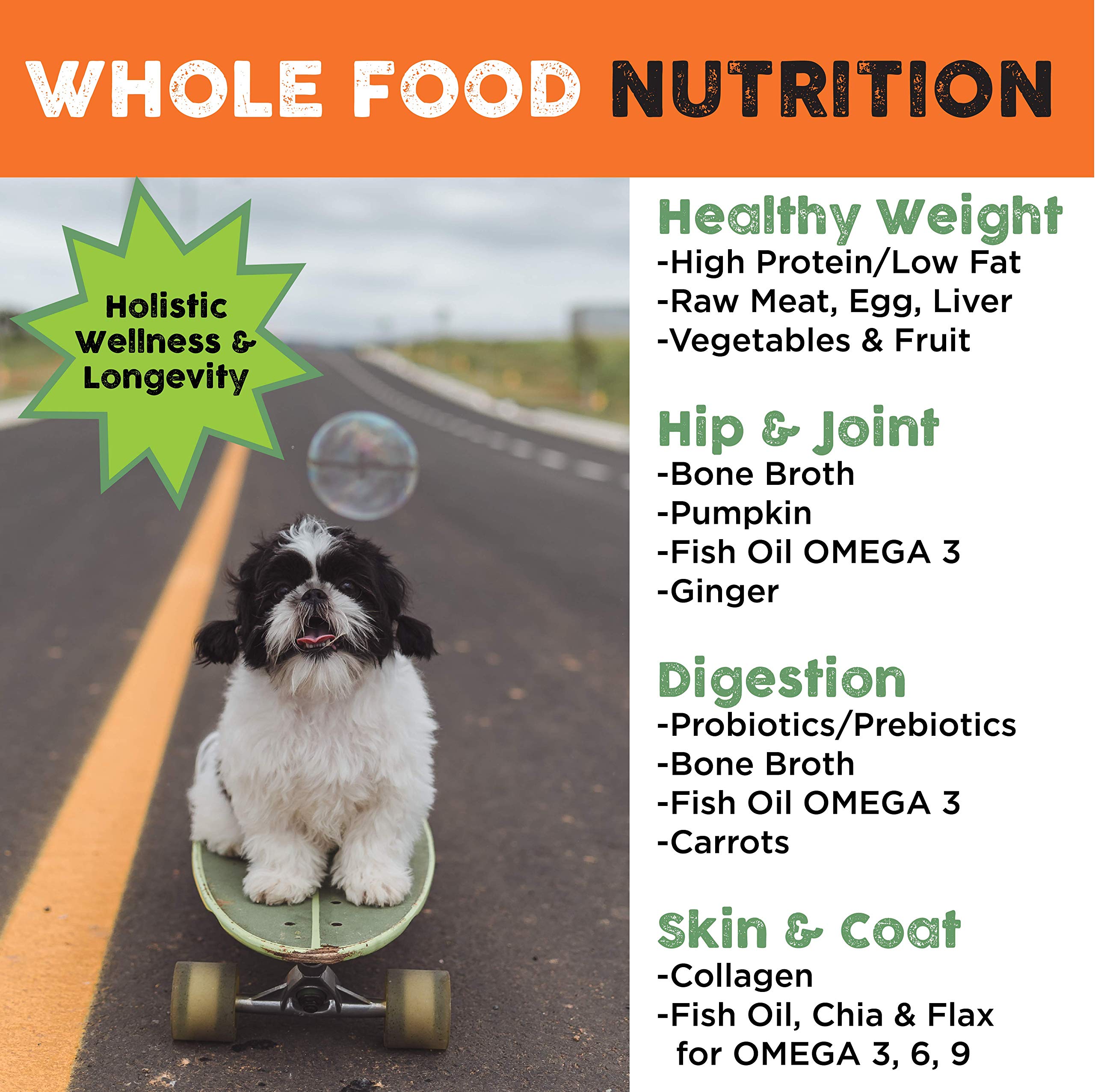 Nature's Diet Simply Raw ingrédients frais visibles assurent nutrition honnête et complète.