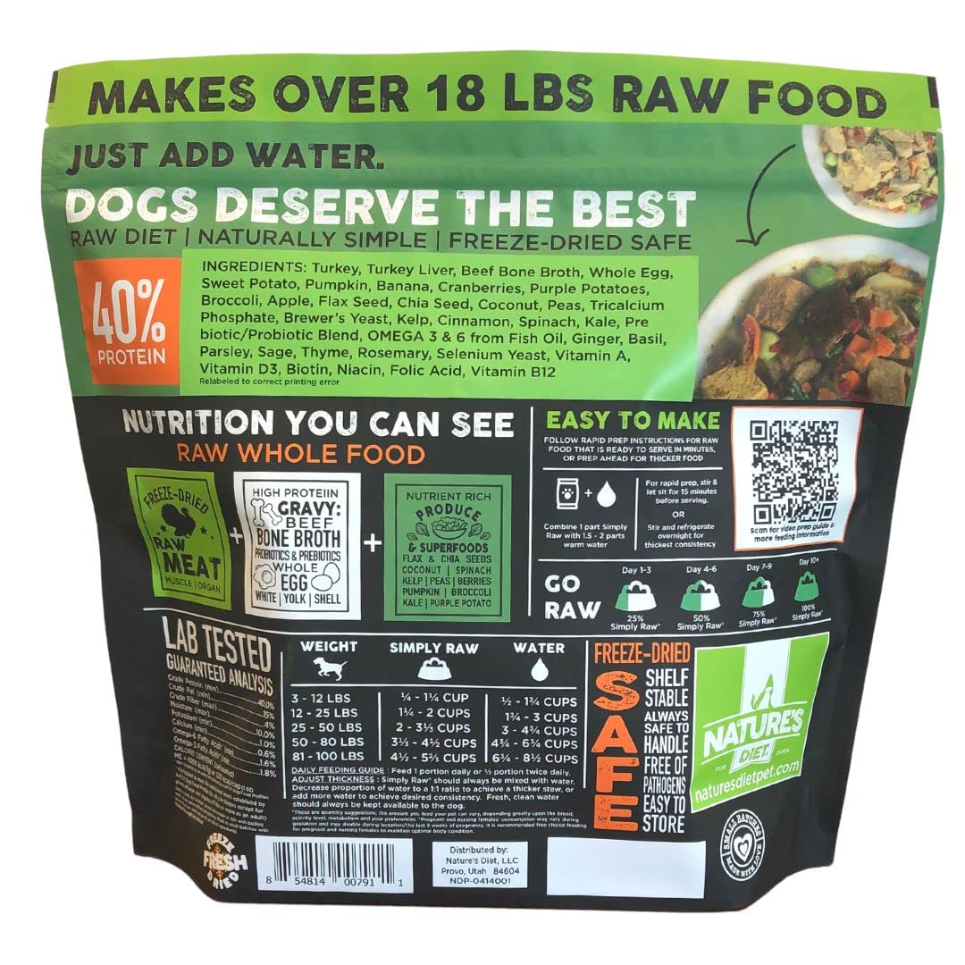 Nature's Diet Simply Raw oméga-3-6-9 favorisent un pelage brillant et soutien cardiaque.