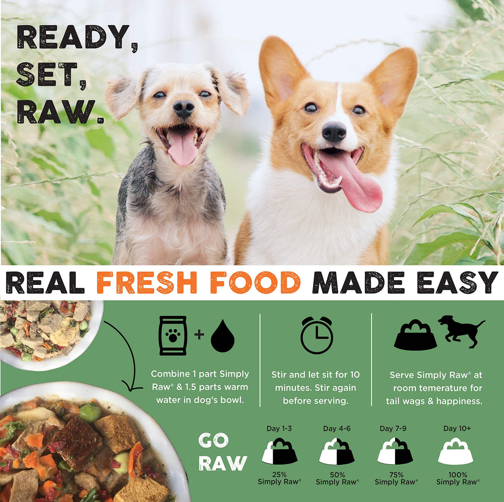 Nature's Diet Simply Raw probiotiques et prébiotiques favorisent une digestion saine.