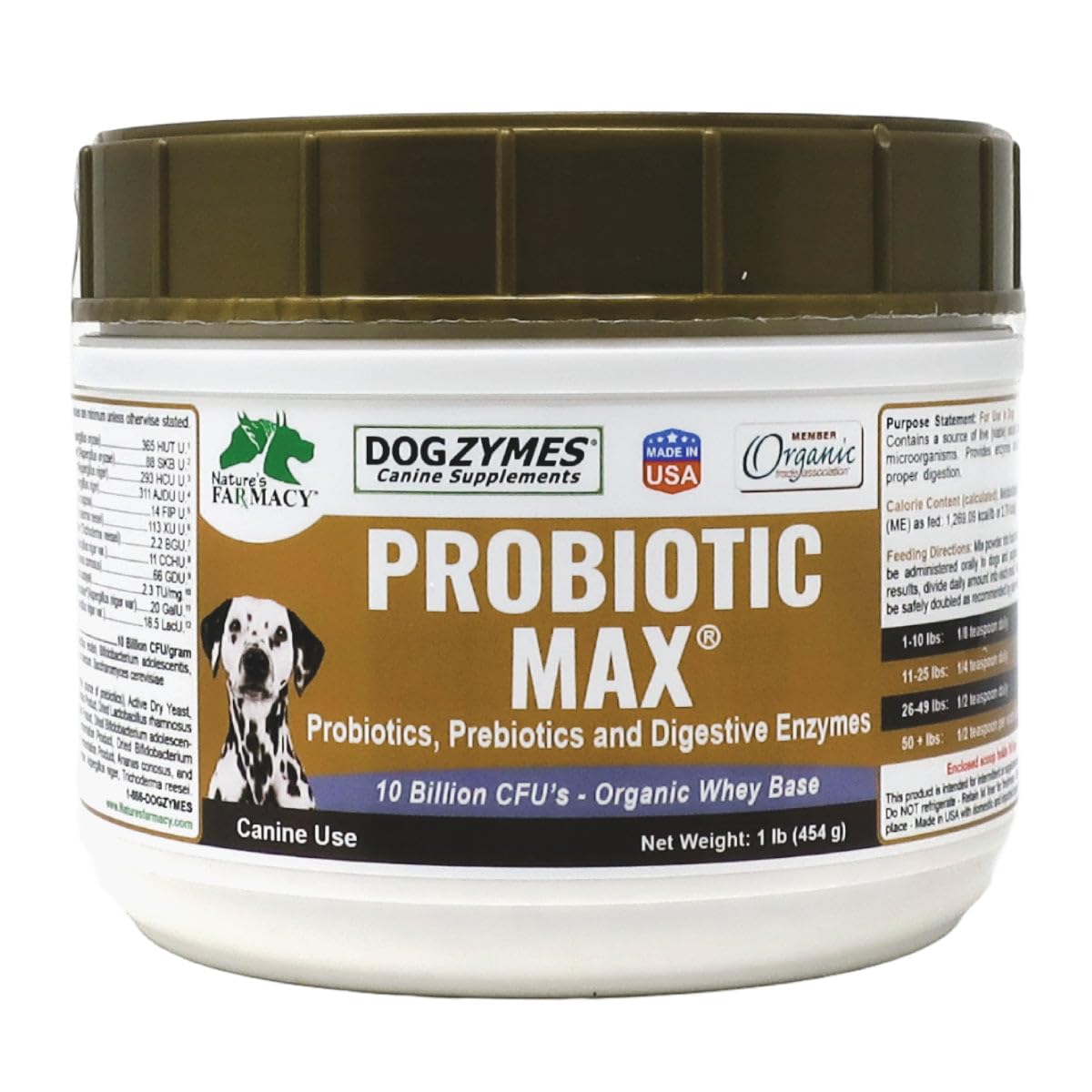 Dogzymes Probiotic Max — bouteille visible, soutien digestif potentiel