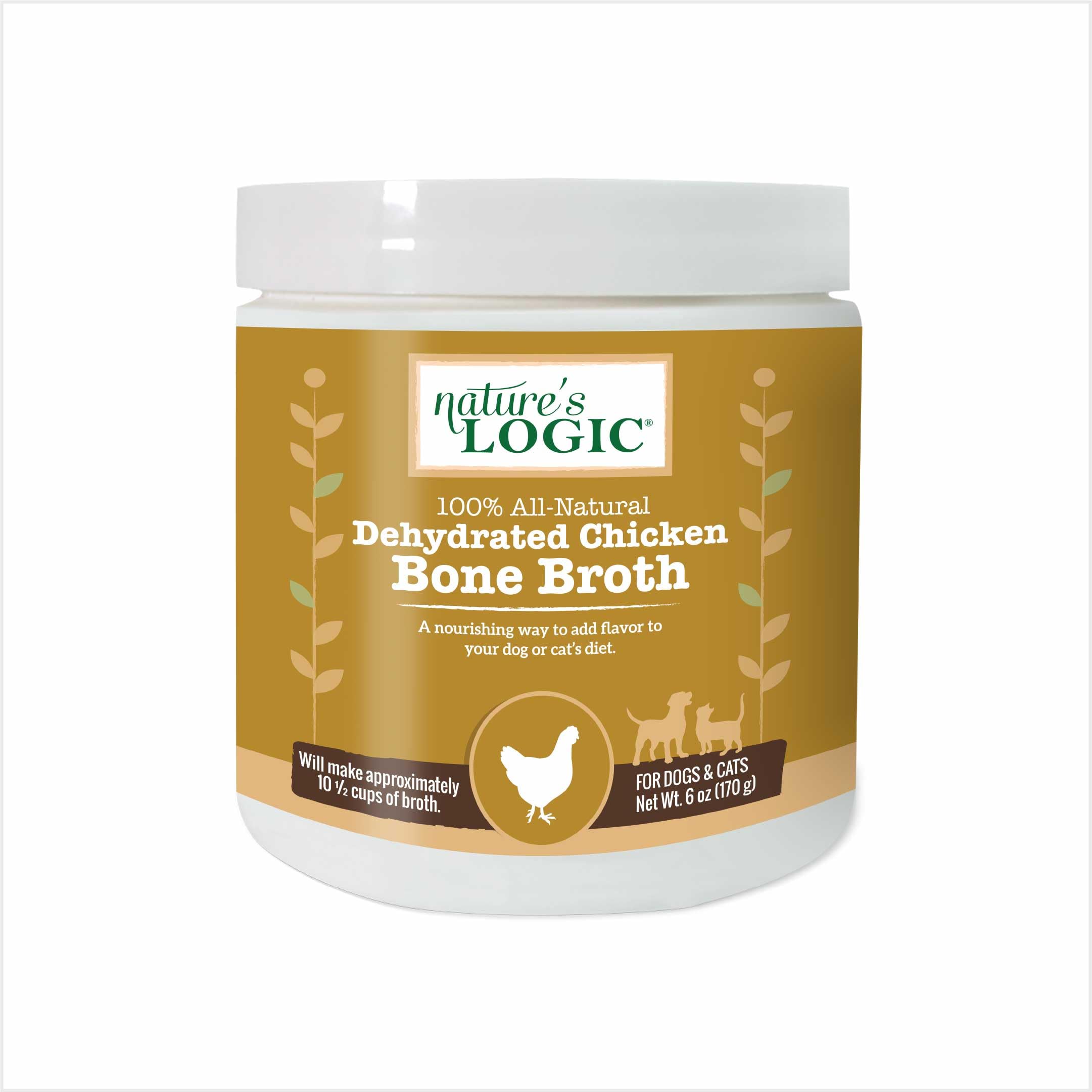Nature's Logic Bouillon d'Os de Poulet en poudre dans un bocal pratique, topper savoureux.
