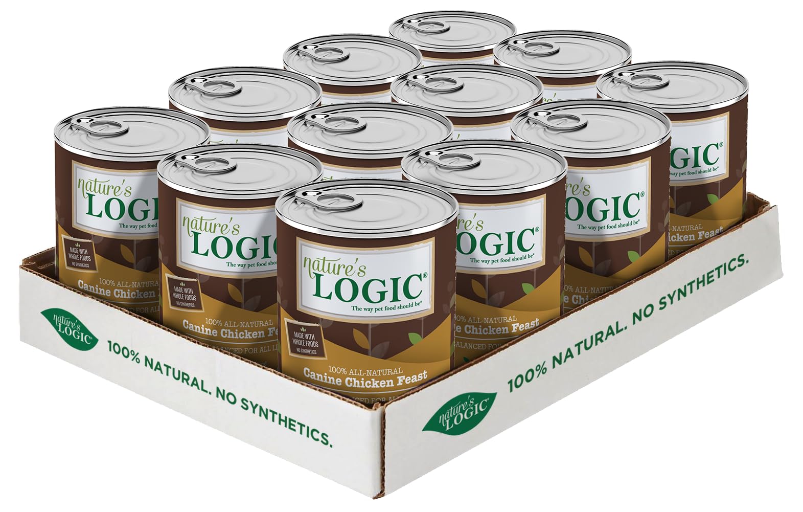 Conserve Nature's Logic au poulet pour chien, texture riche et repas principal appétent.
