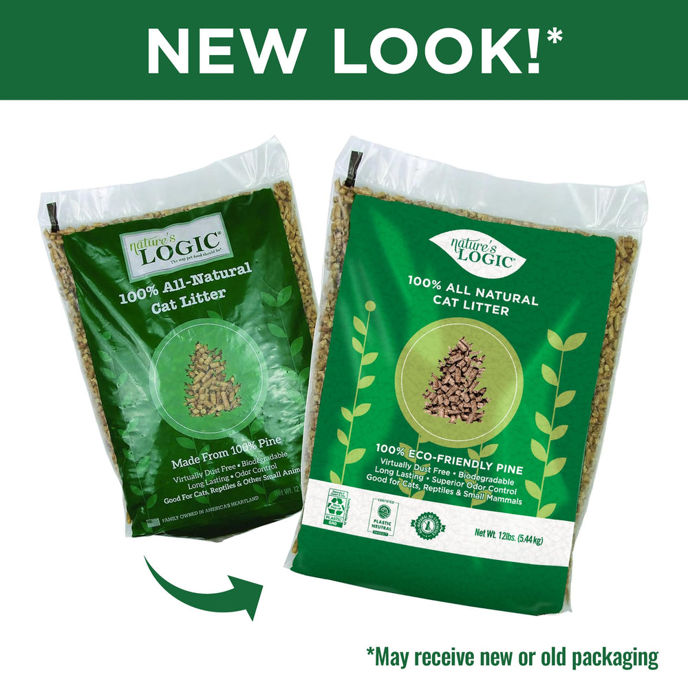 Nature's Logic litière pin ponderosa sans poussière utilisée par les chats