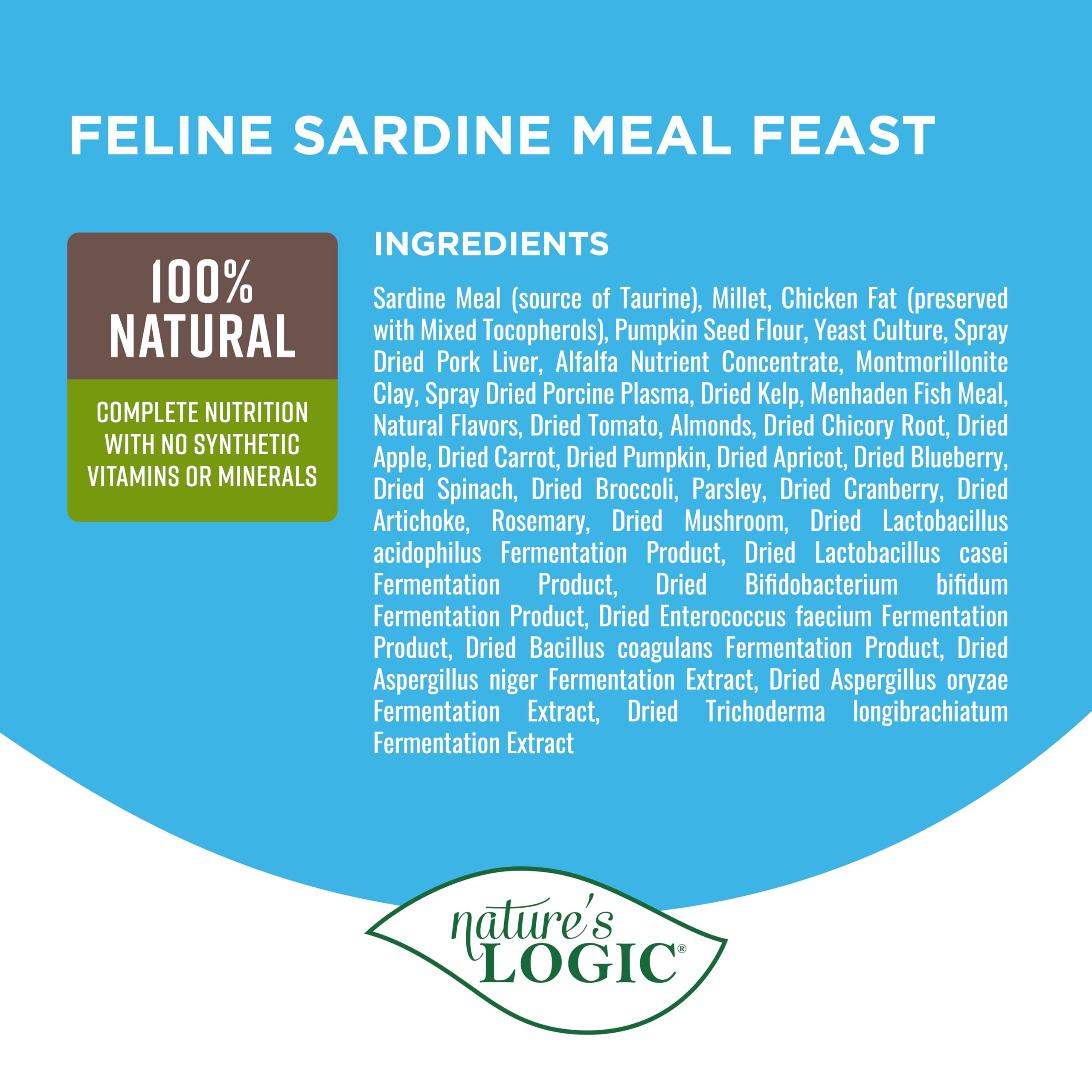 NATURE'S LOGIC Sardine chat - probiotiques et enzymes pour soutien digestif