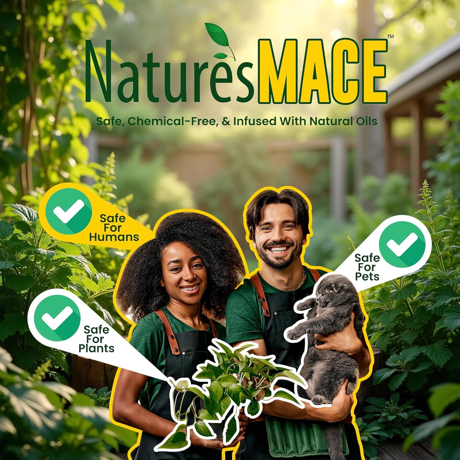 Nature's MACE Chat Dissuasion: préserve les parterres et le jardin.