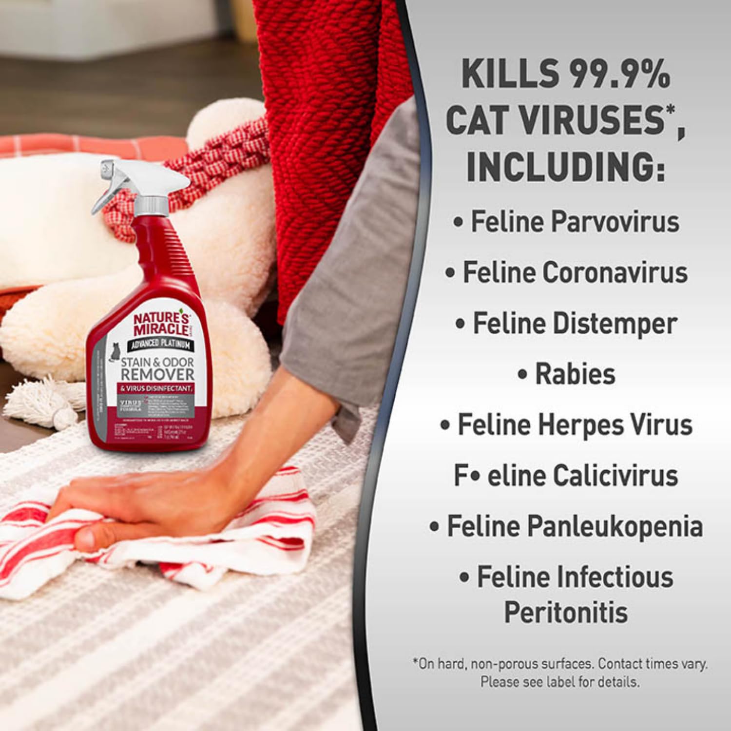 Nature’s Miracle Advanced Platinum : idéal pour tapis, aires et jouets animaux