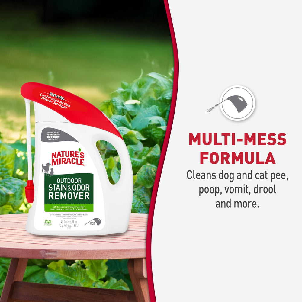 Buse et extension Nature’s Miracle pour atteindre zones difficiles à traiter.