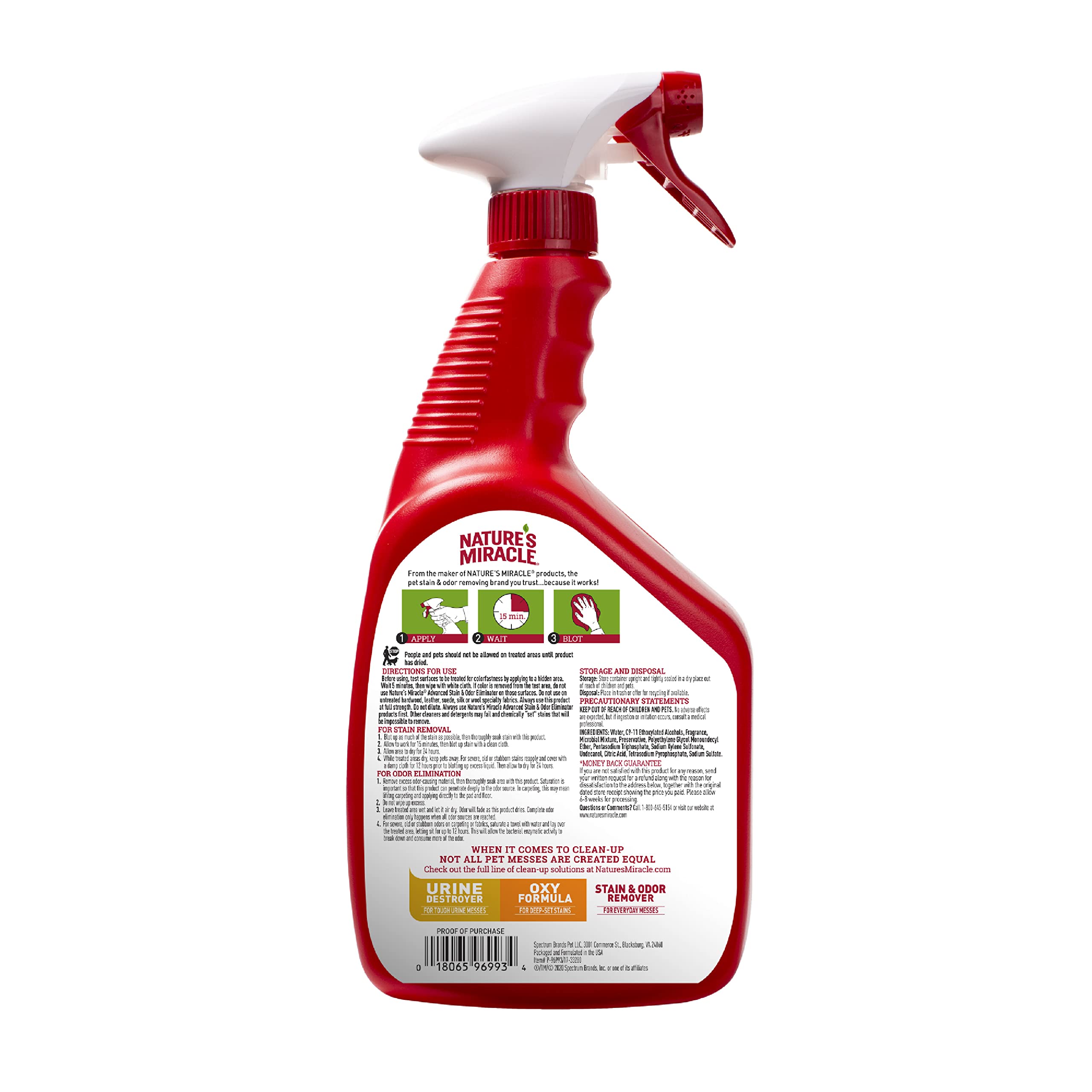 Nature’s Miracle formule enzymatique chat: combat les taches tenaces.