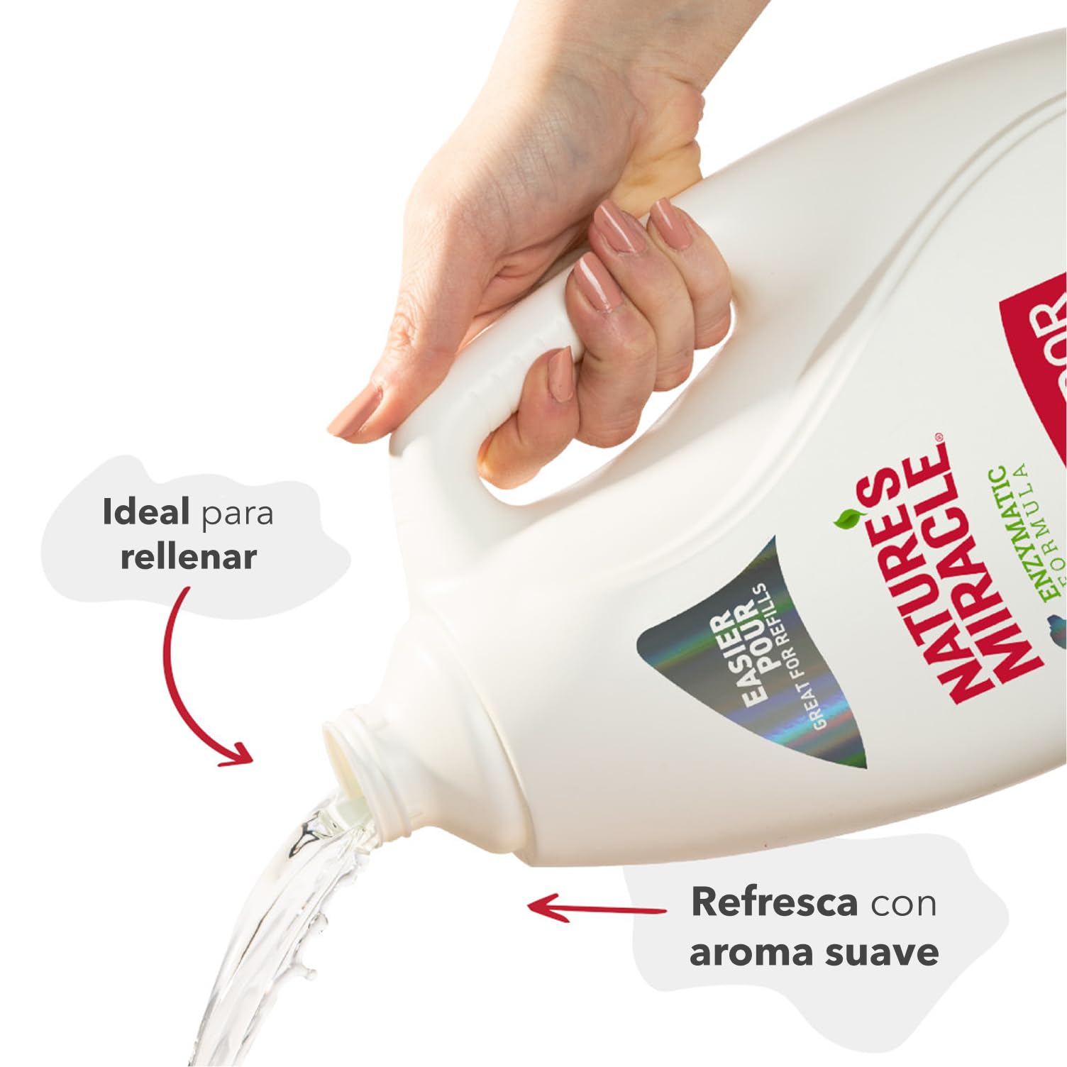 Nature’s Miracle: nettoyant-surfaces-multiples polyvalent sur sols et textiles.