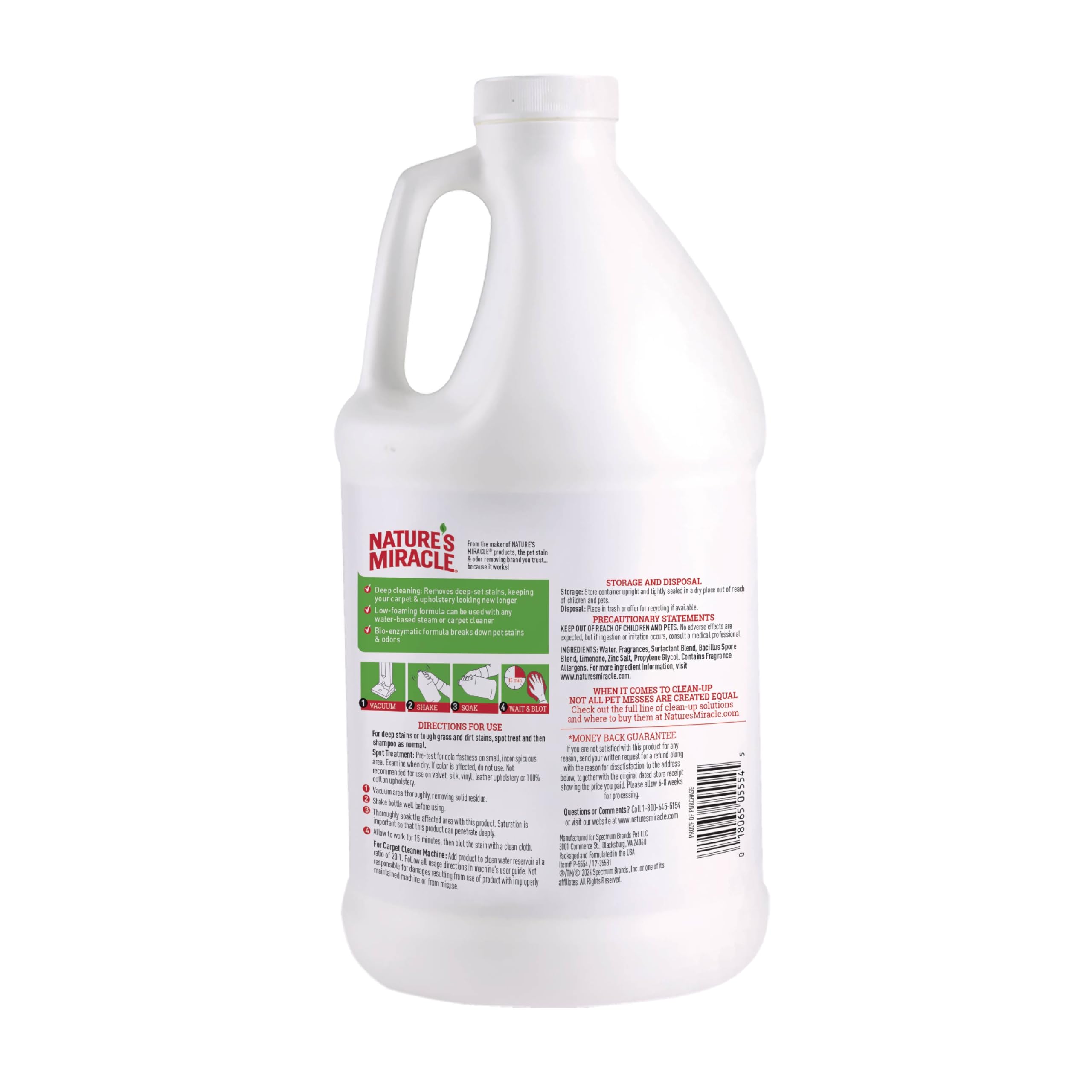 Nature’s Miracle Shampoing Tapis élimine taches anciennes et récentes.