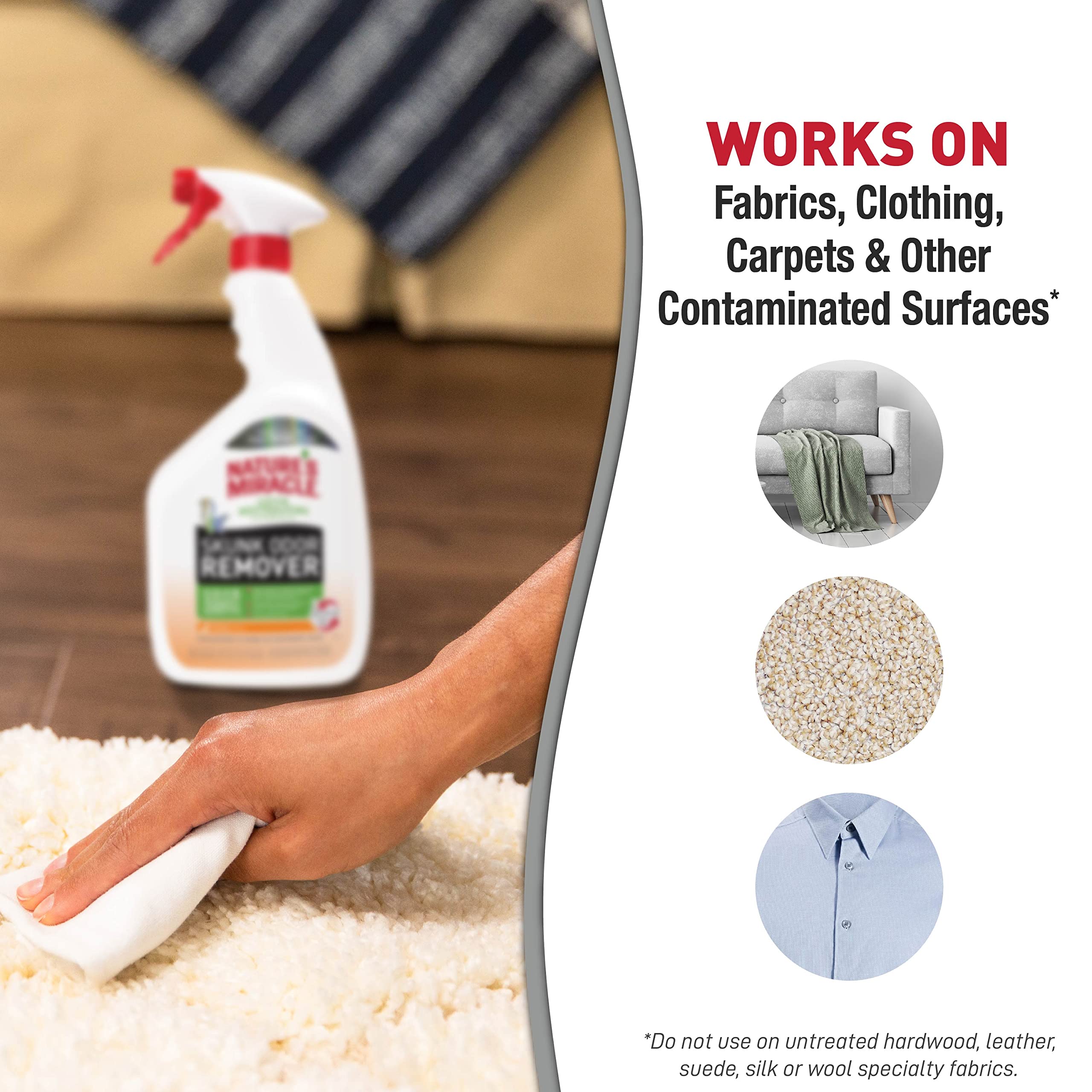 Sécurité lors de l’utilisation autour des animaux avec Nature’s Miracle Skunk Odor Remover.