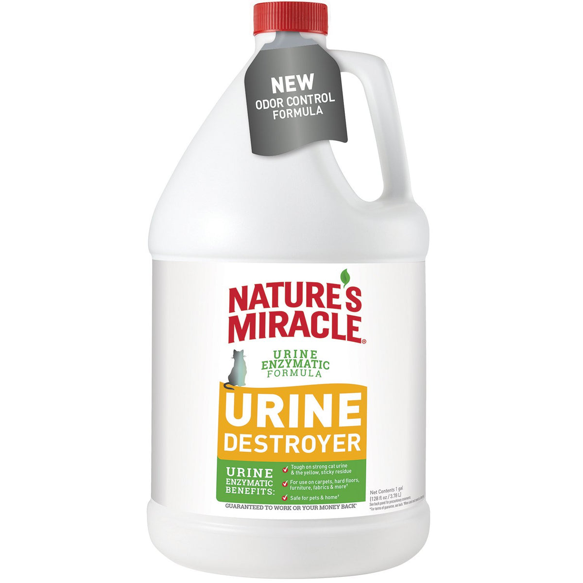 Nature's Miracle Urine Destroyer, bouteille verseur, élimine les urines et résidus tenaces avec facilité.