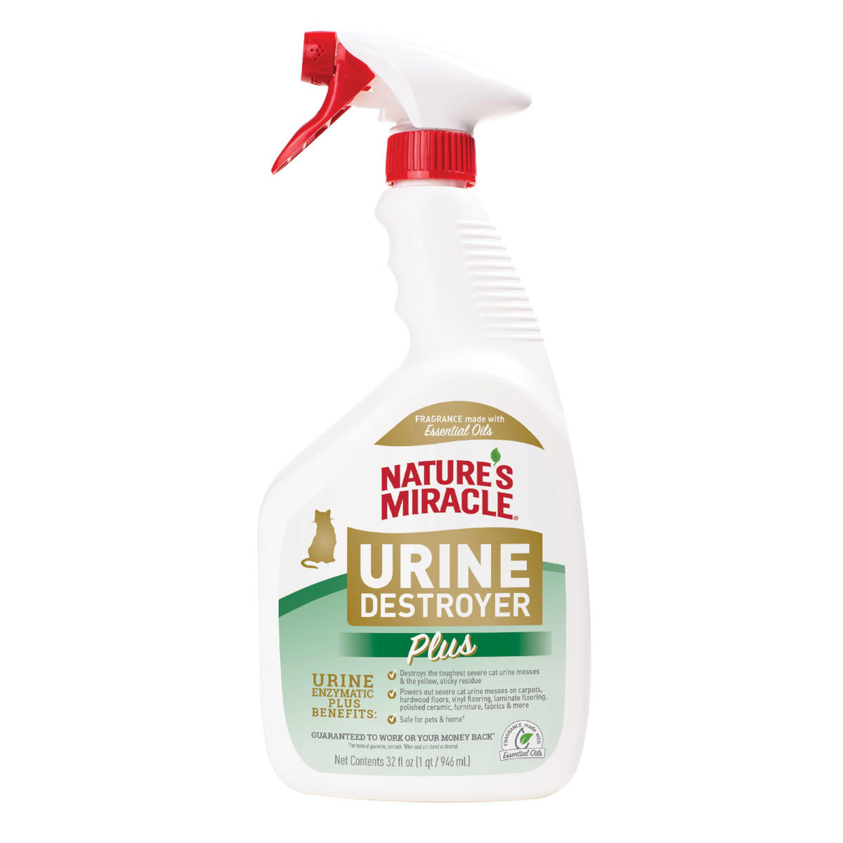 Nature’s Miracle Urine Destroyer Plus – bouteille prête à l’emploi, élimine taches et odeurs.