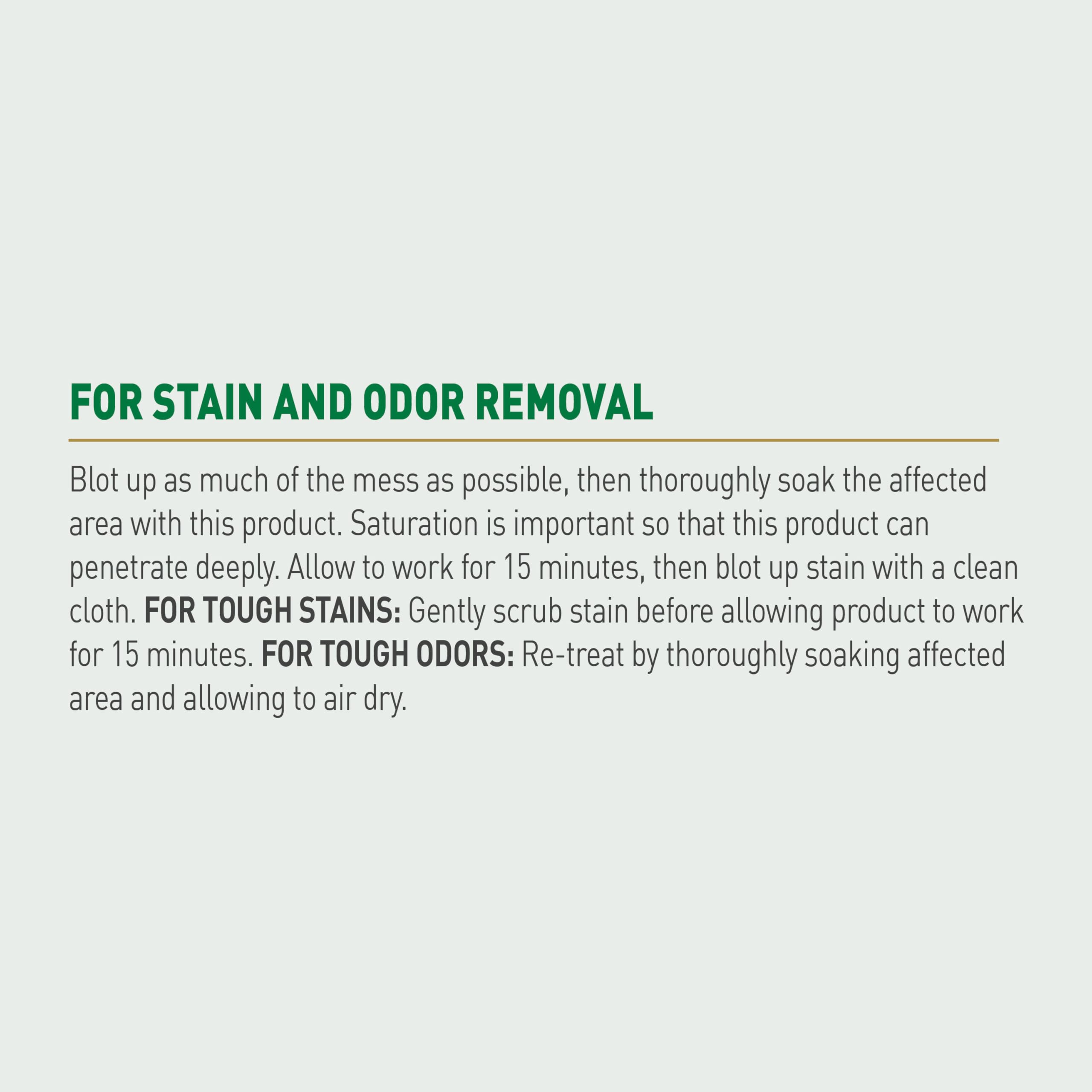 Nature’s Miracle Urine Destroyer Plus – application sur tissus et meubles, lutte contre les odeurs.