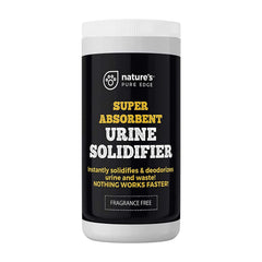 Nature's Pure Edge: absorption rapide du liquide et gel sûr pour toilettes portables.