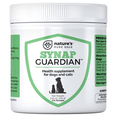 Synap Guardian – la bouteille montre le produit calmant pour chiens et chats.