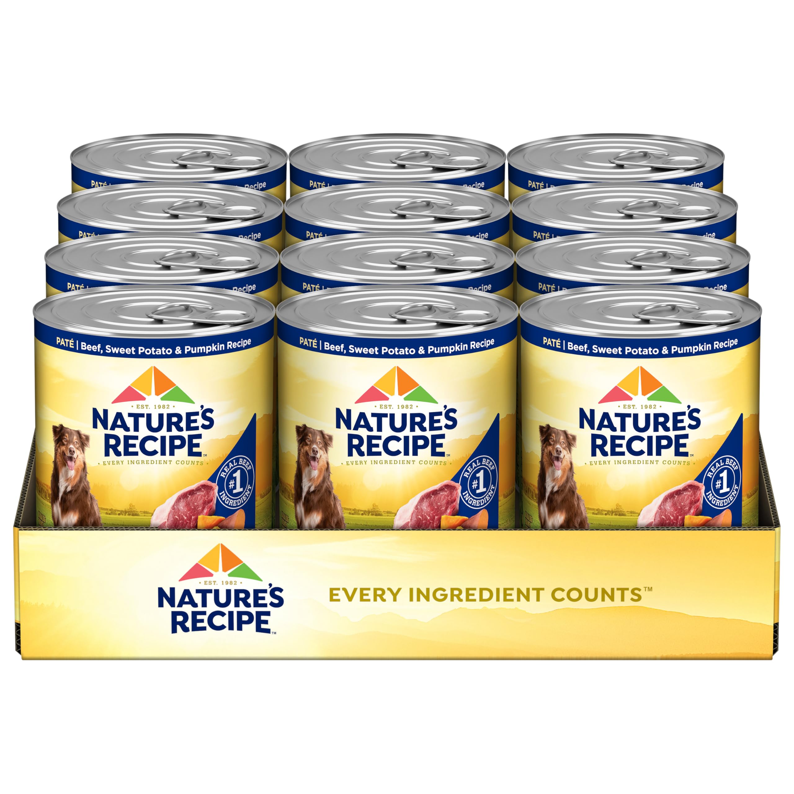 Nature’s Recipe – boîtes 13 oz en pack de 12, sans céréales, repas humide pratique