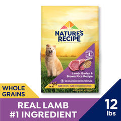 Céréales complètes: orge et riz brun dans Nature's Recipe.