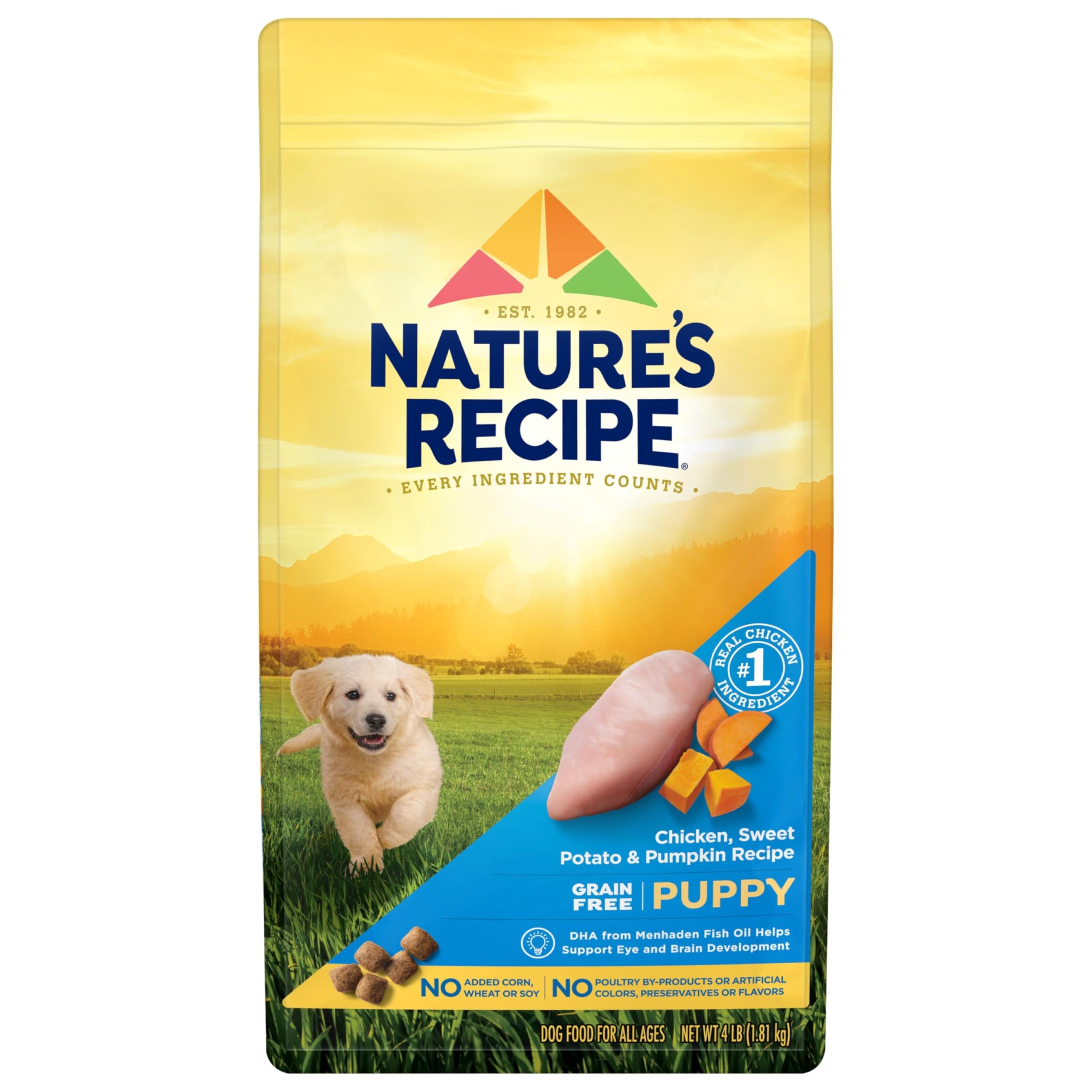 Nature's Recipe chiot sans cereales au poulet et patate douce pour energie