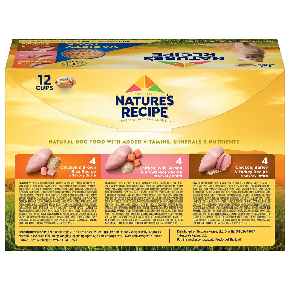 Nature's Recipe tasse poulet, repas facile à servir pour chien.