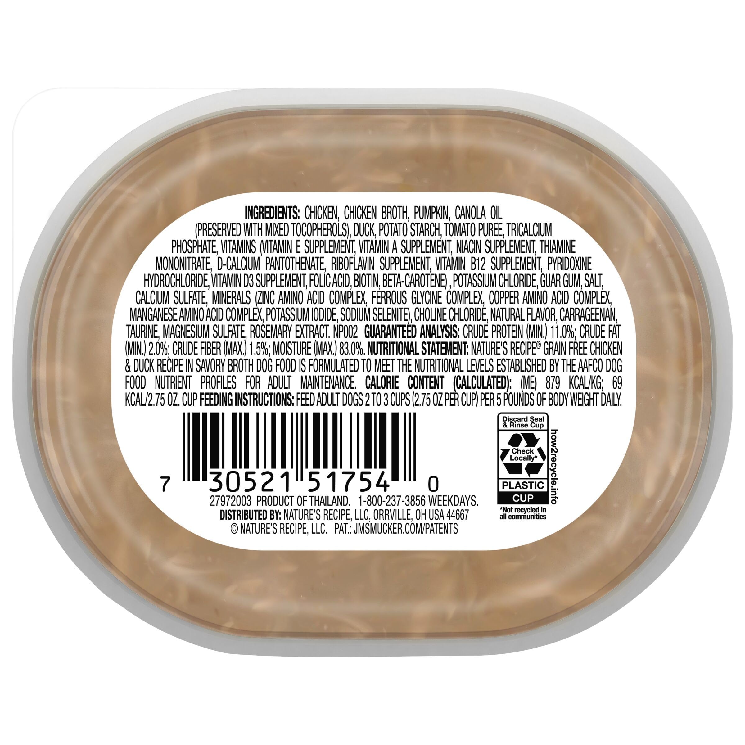 Nature's Recipe ingrédients naturels poulet et canard pour chien