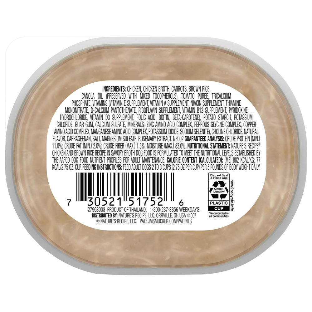 Nature's Recipe poulet en bouillon dans bol pour chien adulte