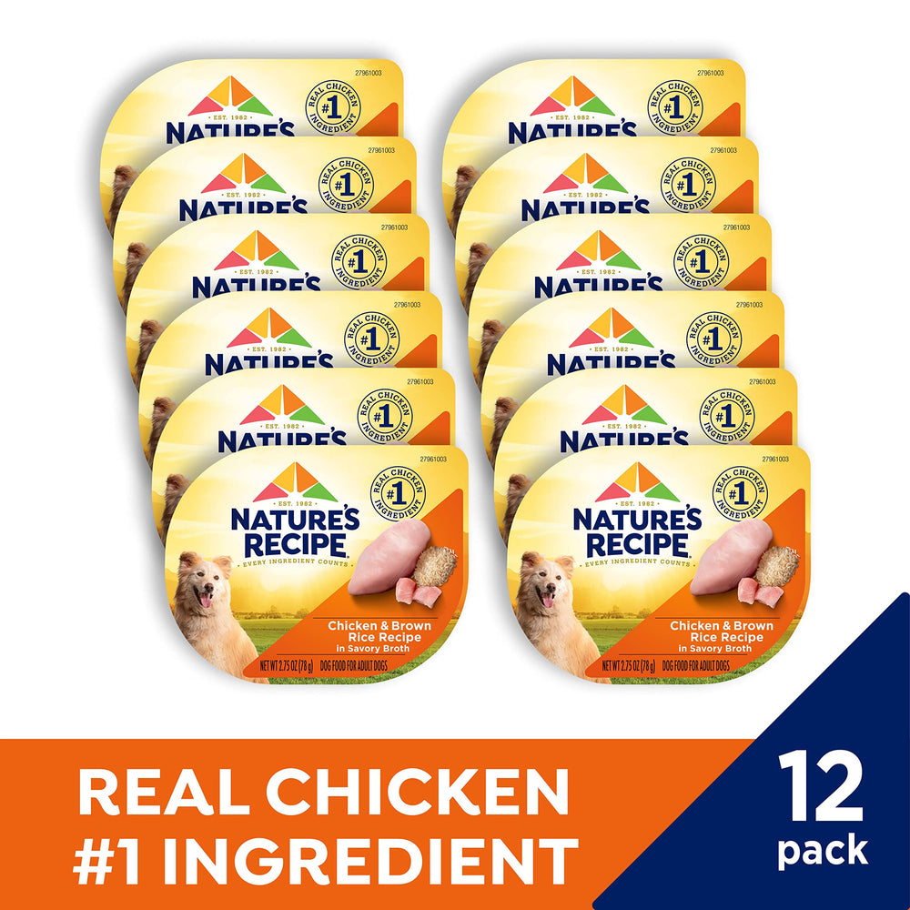 Détail texture poulet dans le bouillon appétissant Nature's Recipe