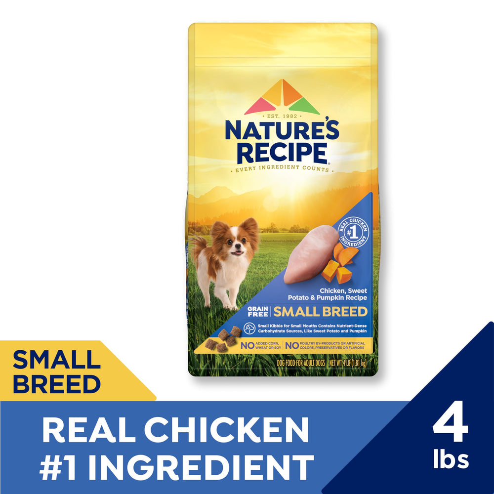 Nature's Recipe patates douces et potiron, fibres naturelles pour digestion harmonieuse.