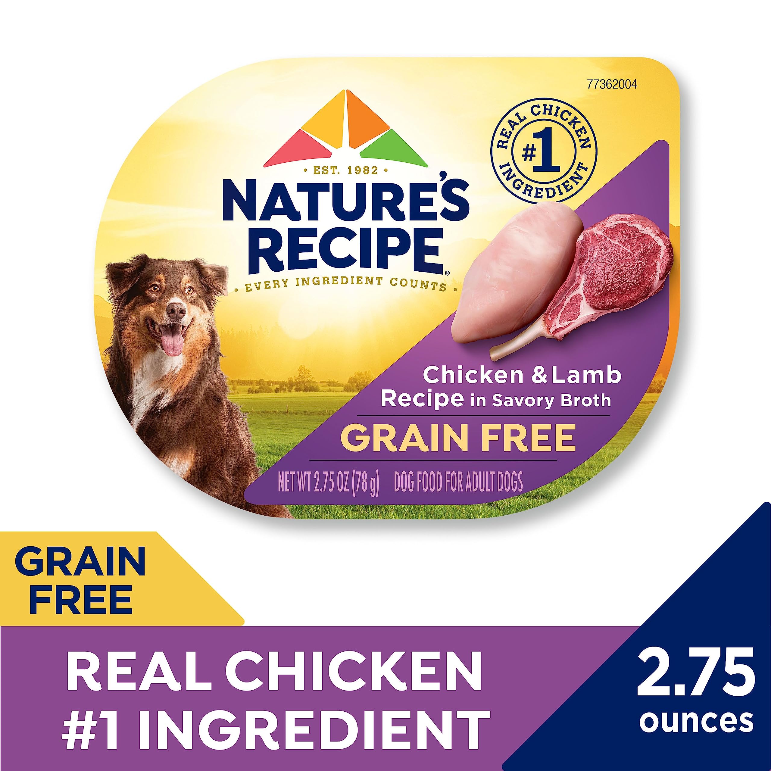 Nature's Recipe sans céréales – Bouillon doré et appétissant pour chien adulte.