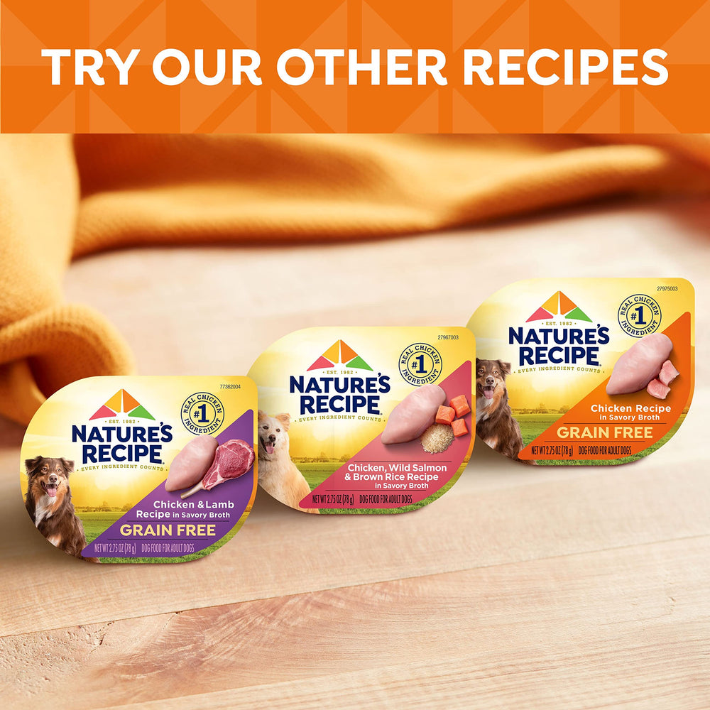 Nature's Recipe sans céréales – Plaisir sain pour chiens adultes, repas riche et savoureux.