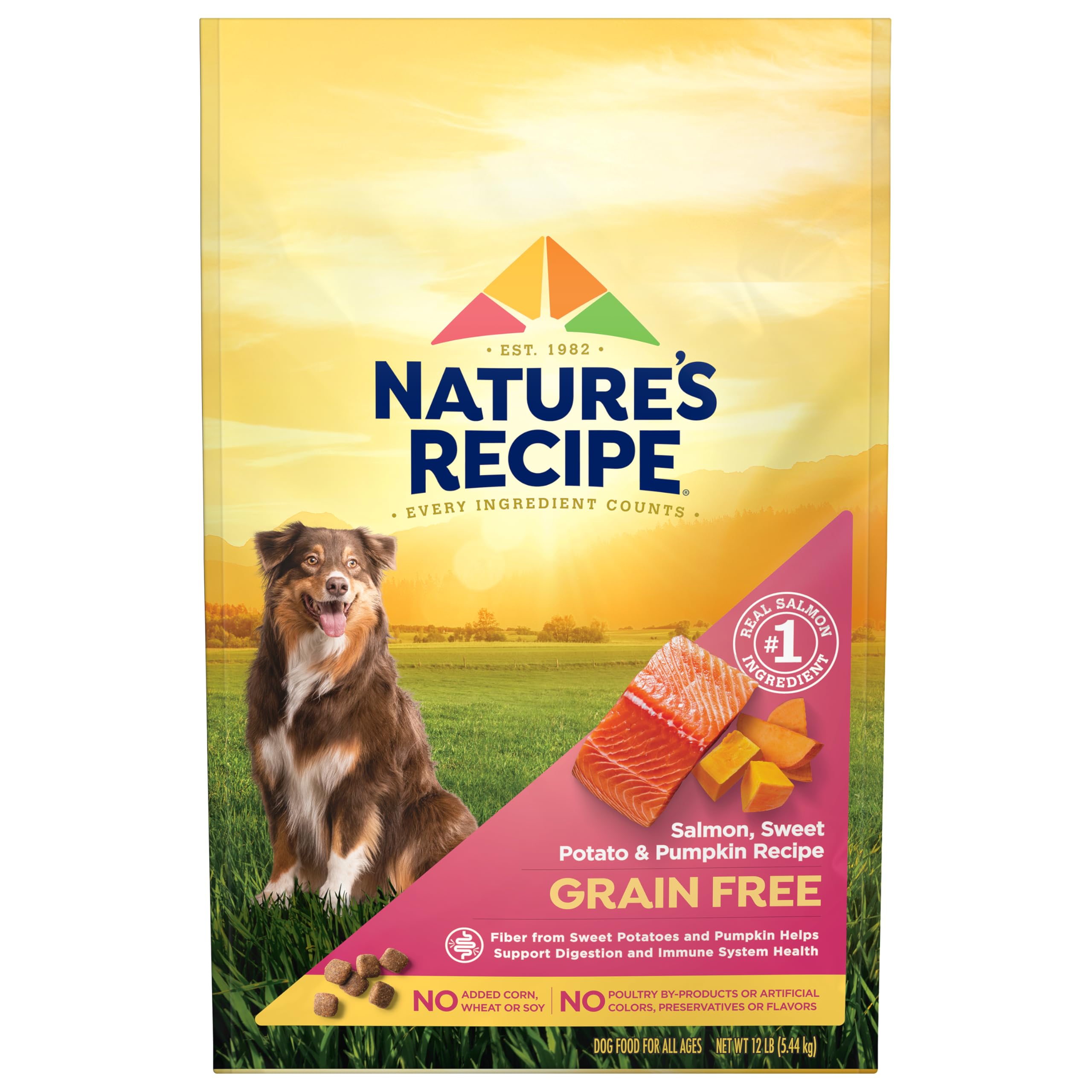 Nature's Recipe sans cereales saumon et patate-douce en sac 12-lb.