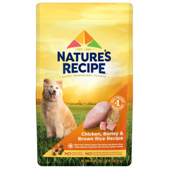 Nature's Recipe sec chien poulet orge riz brun, sac 4 livres soutient muscles et digestion.