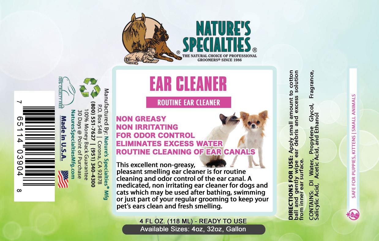 Nature's Specialties application oreille chien-chat sur coton, usage doux