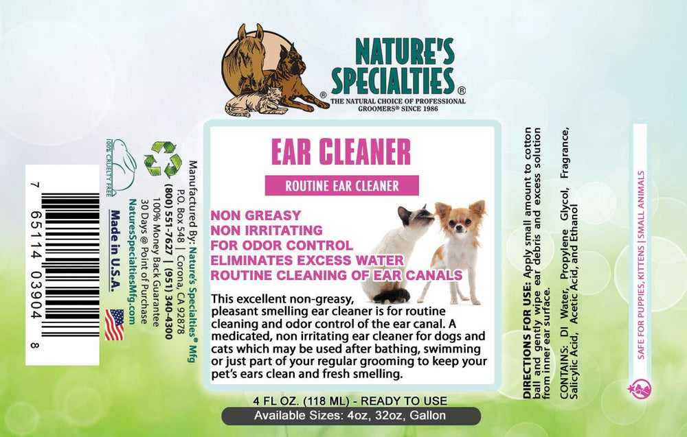 Nature's Specialties application oreille chien-chat sur coton, usage doux