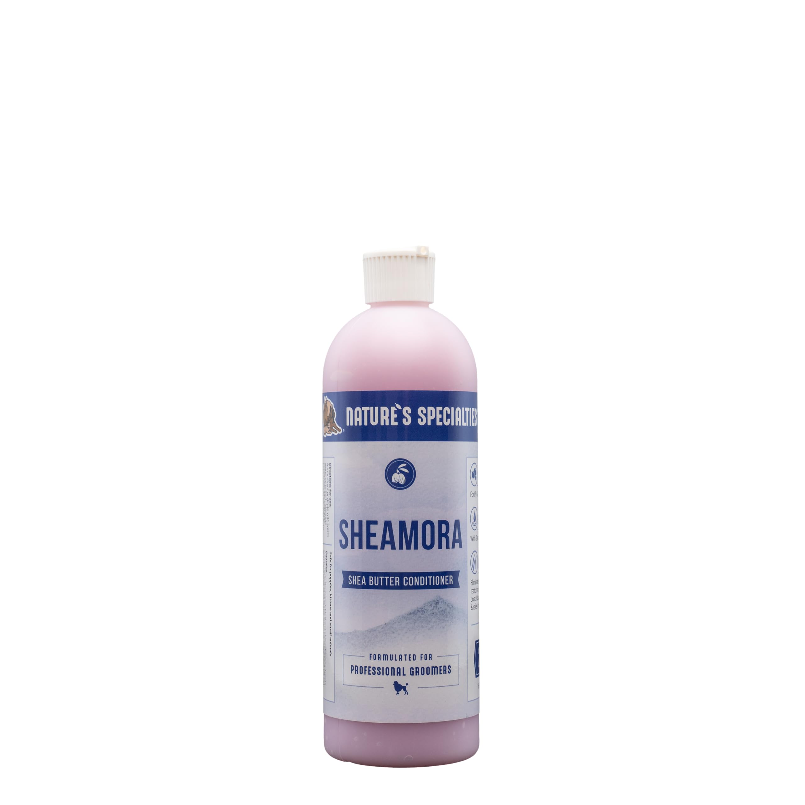 Nature's Specialties Sheamora – bouteille 16oz montrant soin démêlant hydratant.