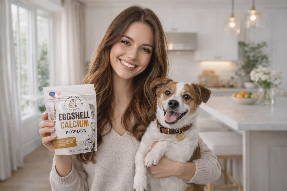 Calcium naturel pour soutenir le régime quotidien des chiens et chats.