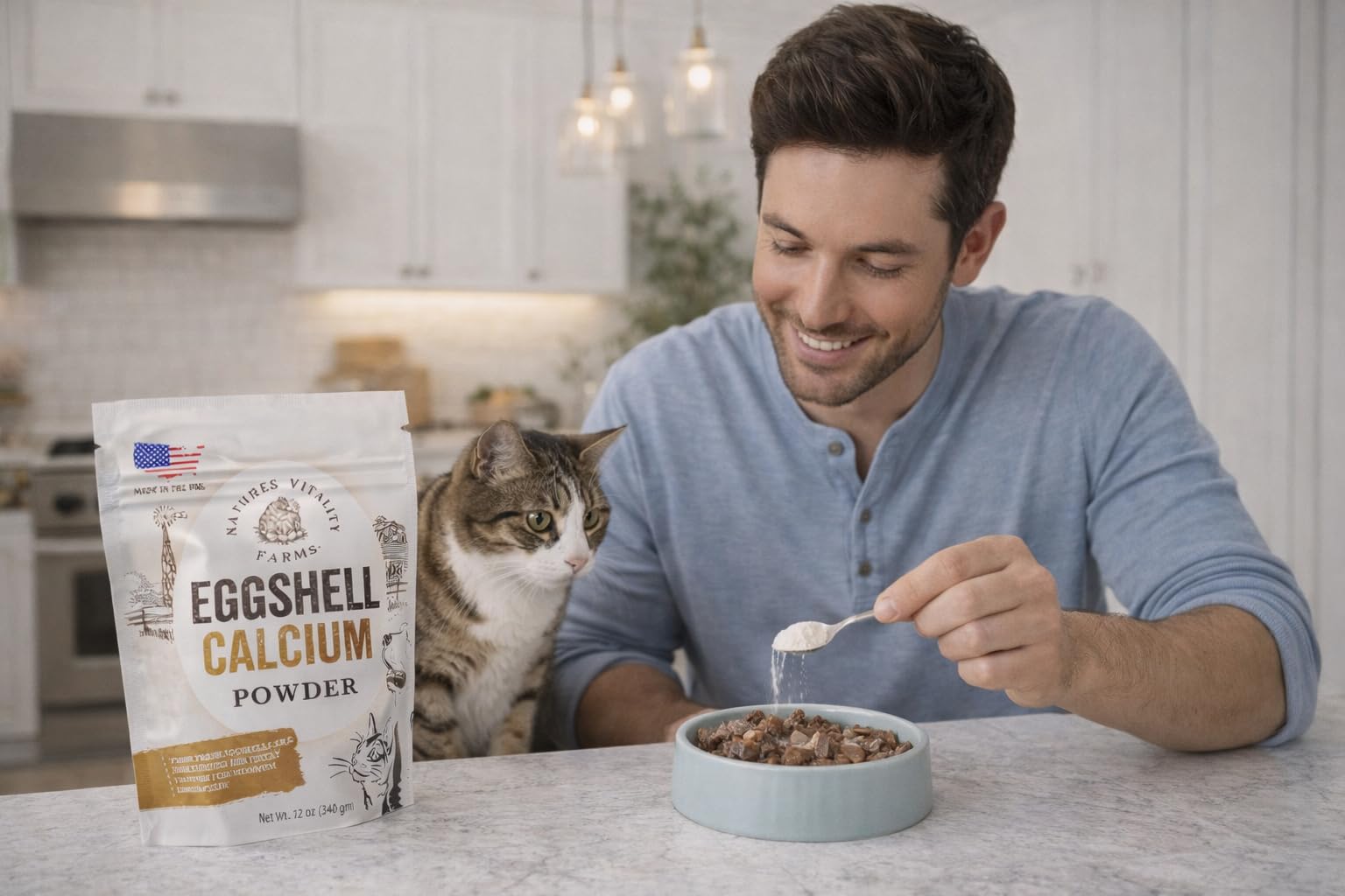 Routine simple de calcium quotidien pour animaux de compagnie.