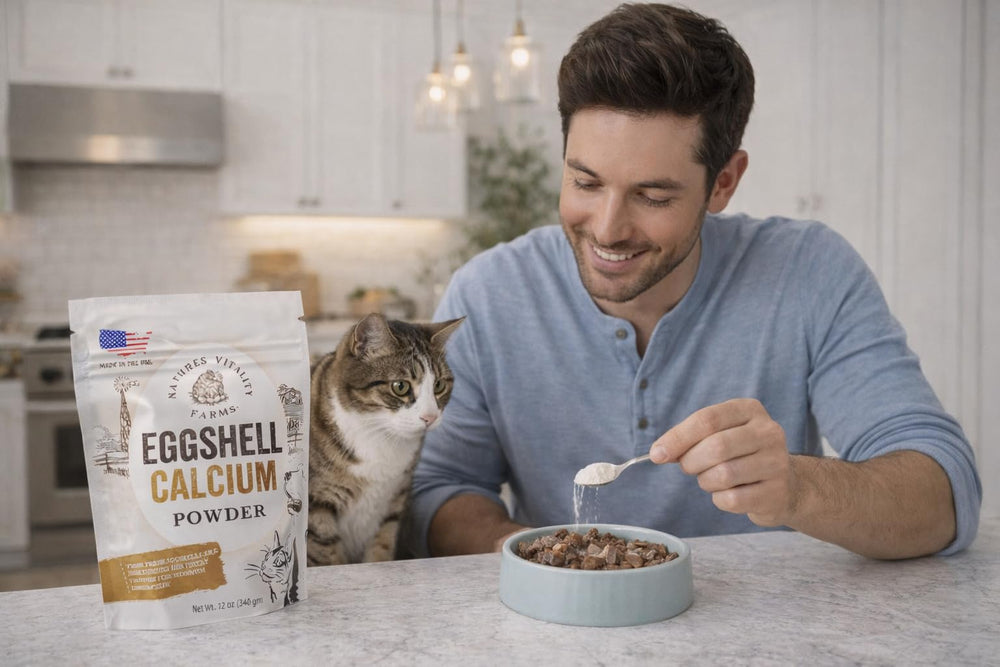 Routine simple de calcium quotidien pour animaux de compagnie.