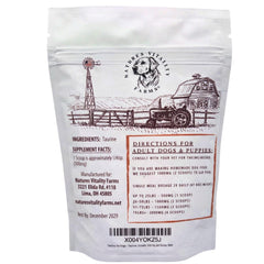 Doseur inclus avec Taurine Natures Vitality Farms, administration facile dans l’alimentation.