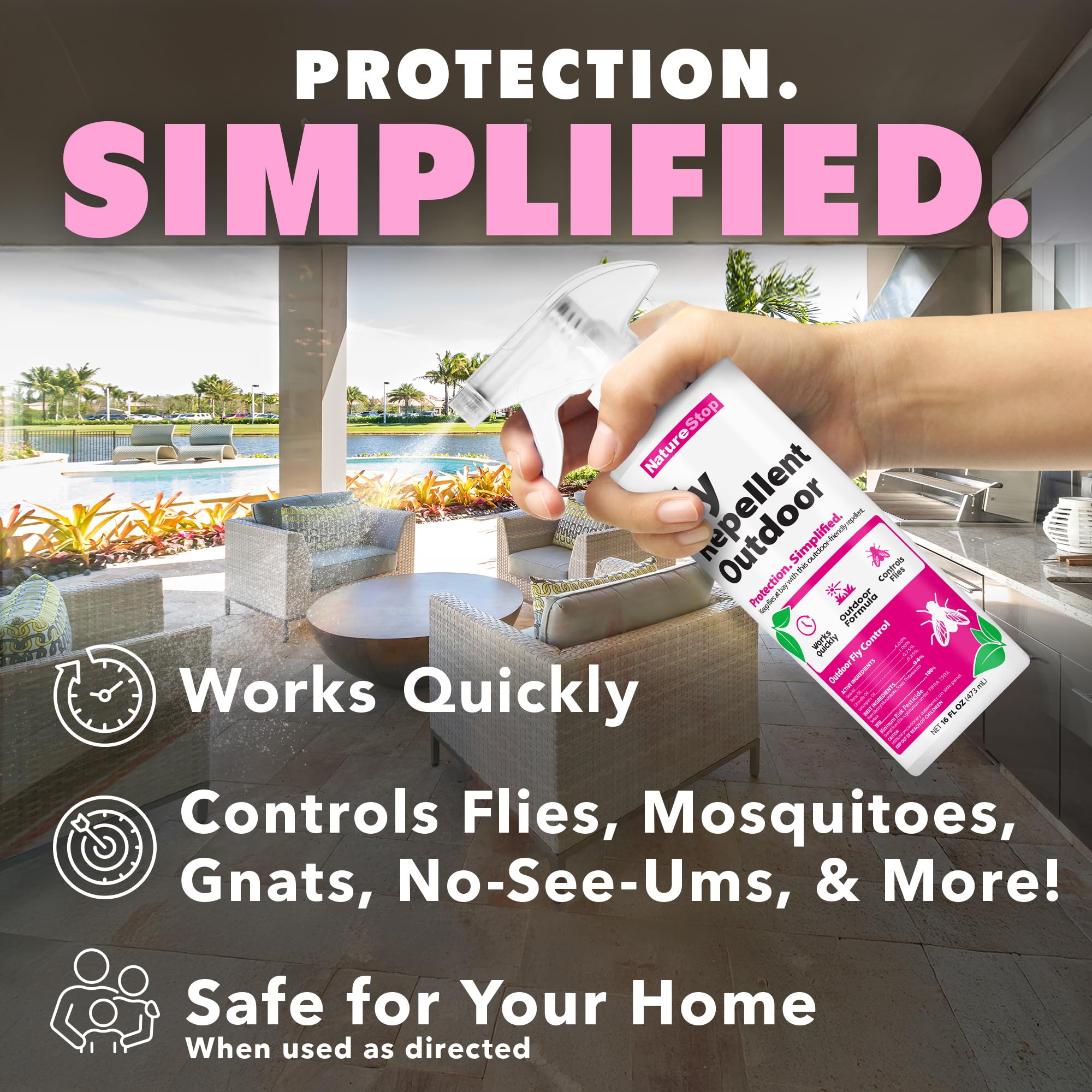 NatureStop Repulsif Mouches Made-in-USA: produit fabriqué aux États-Unis pour qualité.
