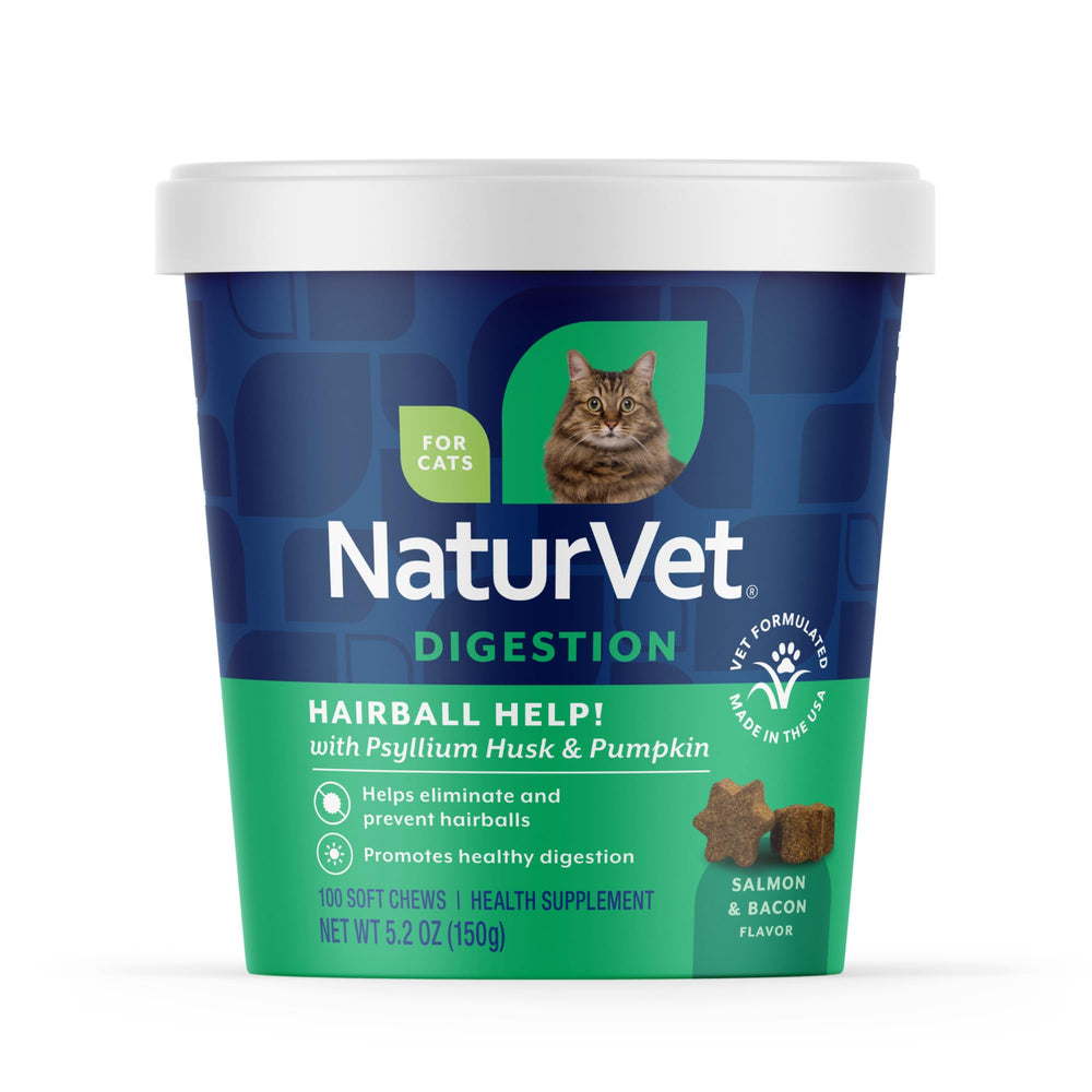 NaturVet Aide Boules de Poils pour chats, bouchées douces citrouille, aide potentielle à éliminer boules de poils