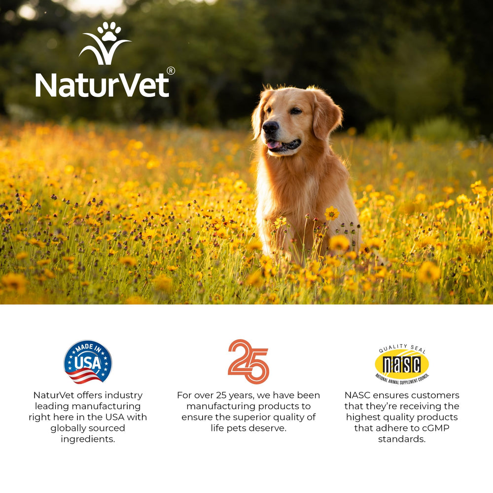 NaturVet Aller-911 - produit fabriqué aux Etats-Unis et conforme CGMP.